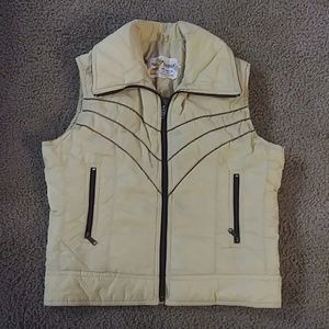 Beige puffy vest